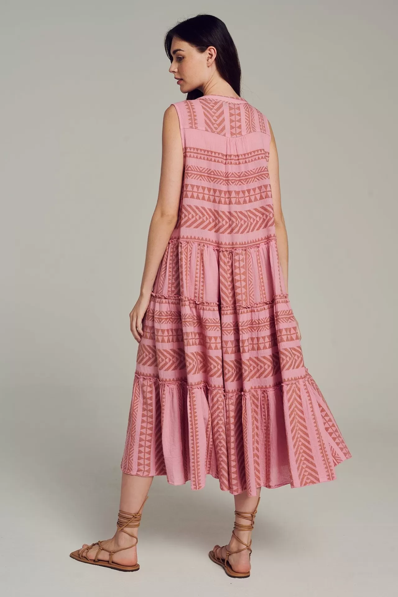 Shop Devotion TWINS Ella Sleeveless Midi-Camel-Purple/Pink